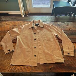 H&M size medium khaki button front four pocket coat lightweight classic jacket